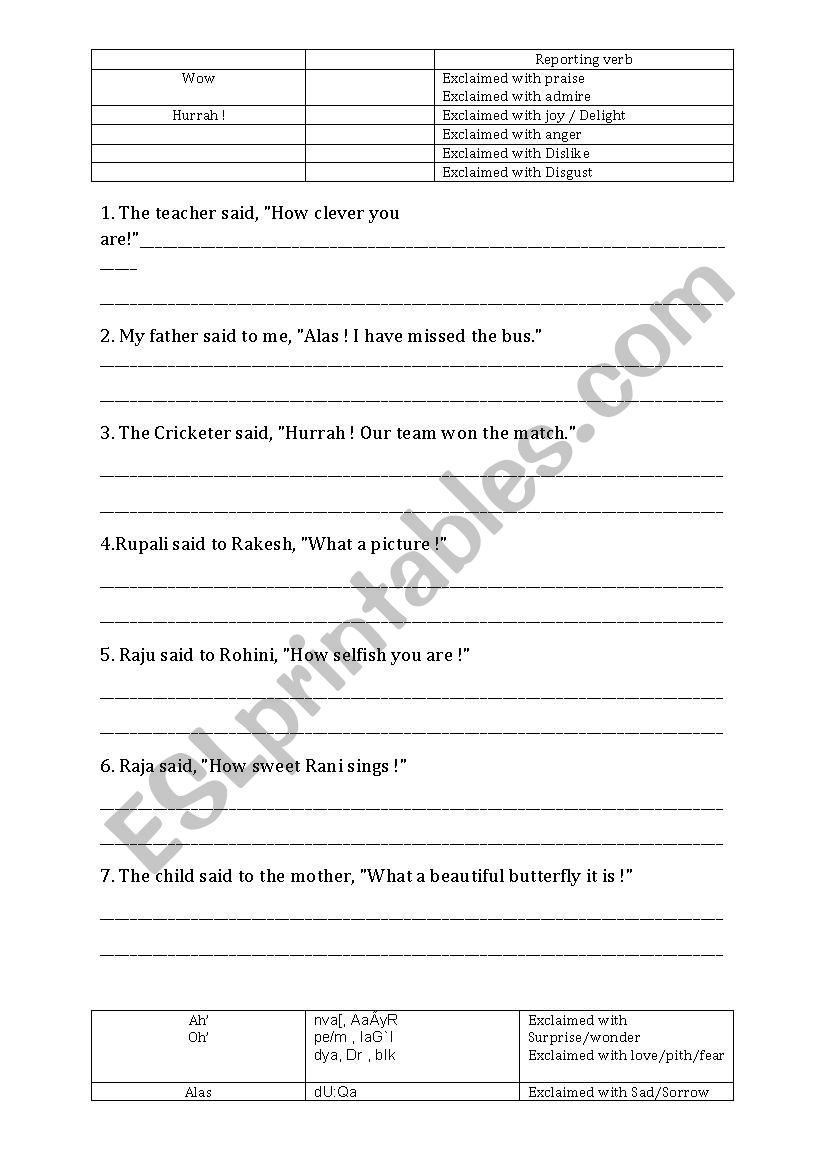 reported-speech-exclamatory-sentence-its-ppt-with-answers-is-on-http-www-eslprintables